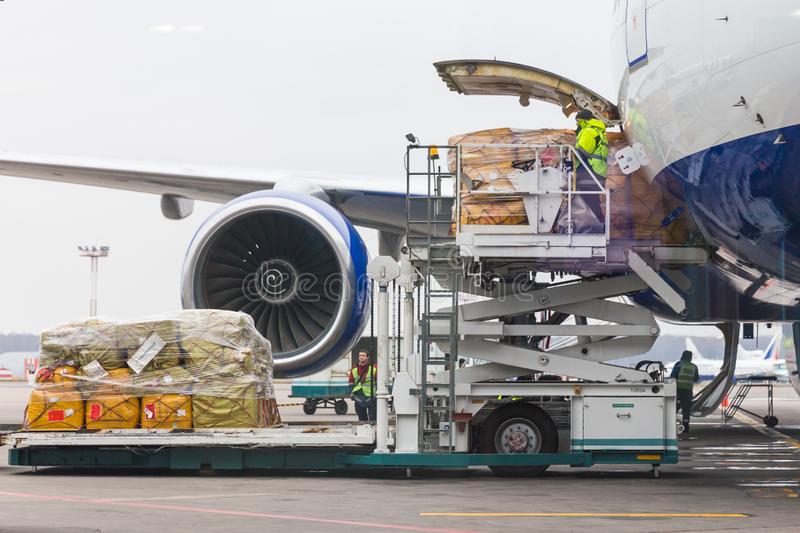 loading-cargo-aircraft-departure-moscow-russia-november-loading-cargo-aircraft-departure-125542950